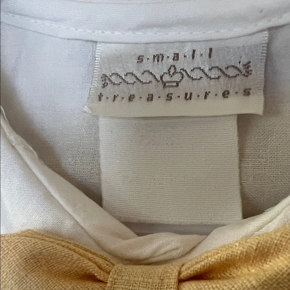 Vintage Kids Beige Suspender Outfit with Bow Tie. It's Classic!​